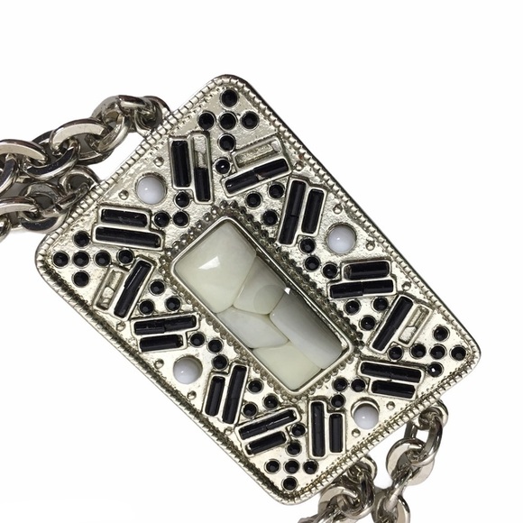 VINTAGE Belt Chain Metal Beaded Stones Boho Y2K Southwestern Western Concho main image 4